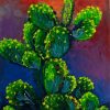 Finger painting of a cactus — original artwork by Keili Major