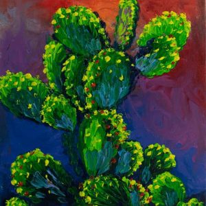 Finger painting of a cactus — original artwork by Keili Major