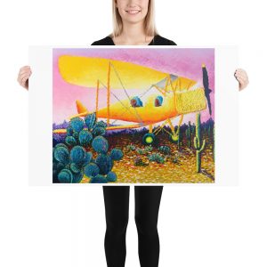 Yellow airplane – Matte Giclée print