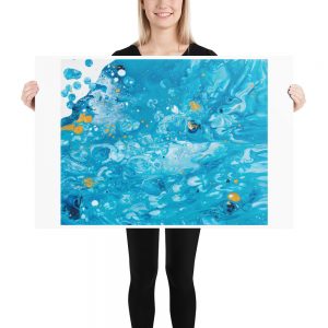 Acrylic pour blue – Matte Giclée print