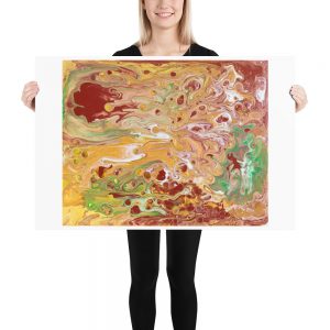 Acrylic pour yellow – Matte Giclée print
