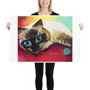 Cat with yarn ball – Matte Giclée print