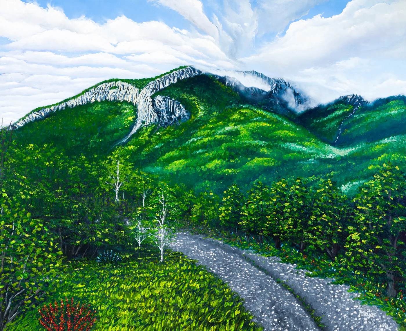 Mountain landscape col sentiero — Keili Major Artist, olio realistico