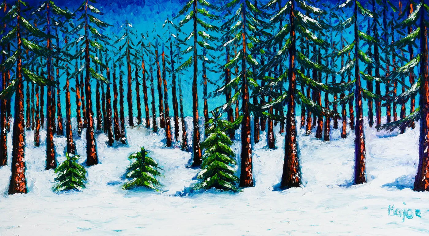 Winter forest — Keili Major Artist, finger painting
