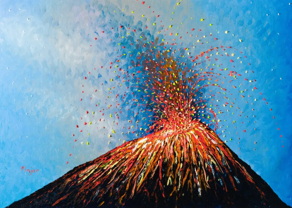 Dipinto finger painting originale di Keili Major Artist