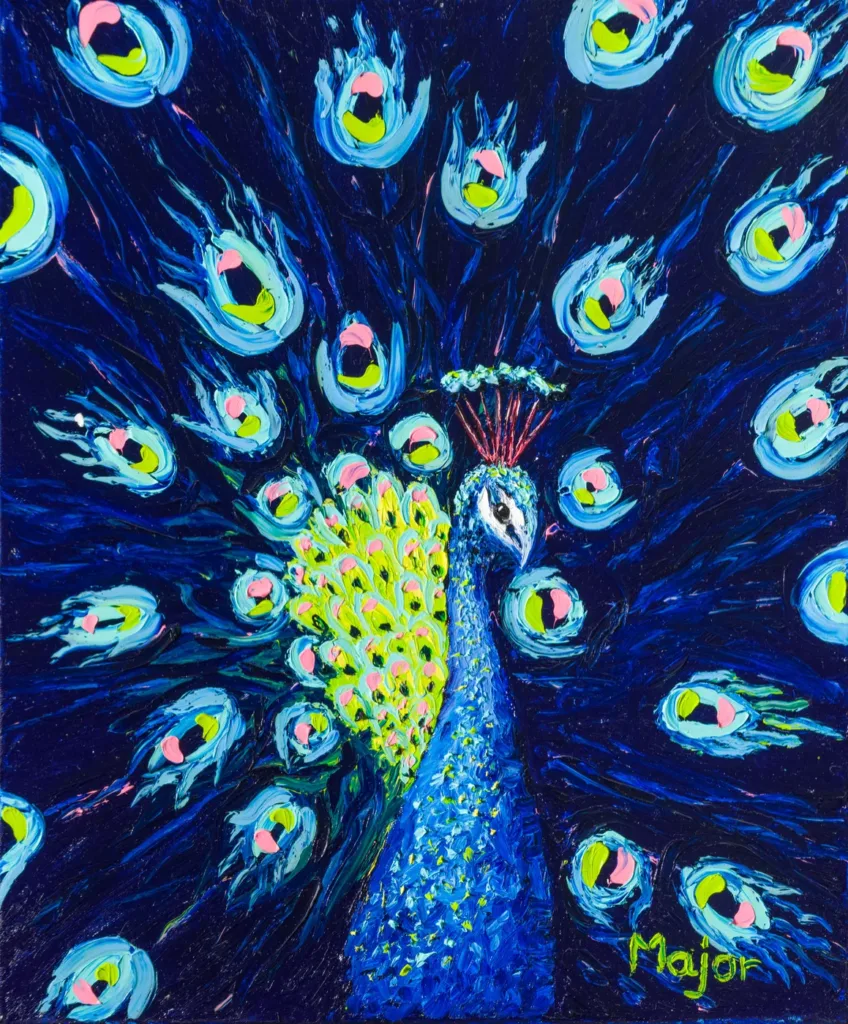 Dipinto finger painting originale di Keili Major Artist