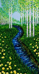 Finger painting di Keili Major · Betulle e torrente