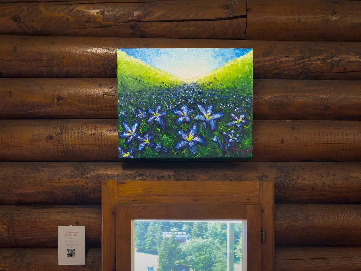 Work by Keili Major hanging at Gallo di Monte, Garessio