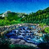 Tanaro II, finger painting by Keili Major, 60×80 cm, oil on cotton — July 2026