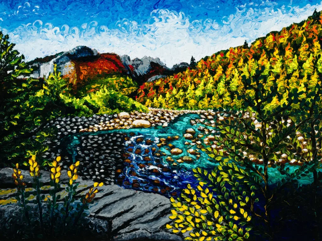 Tanaro V, finger painting by Keili Major, 60&times;80 cm, oil on cotton &mdash; October 2026